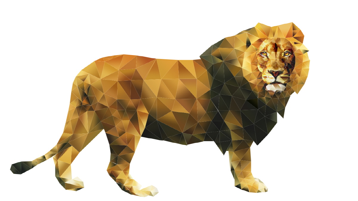 폴리곤 아트 사자